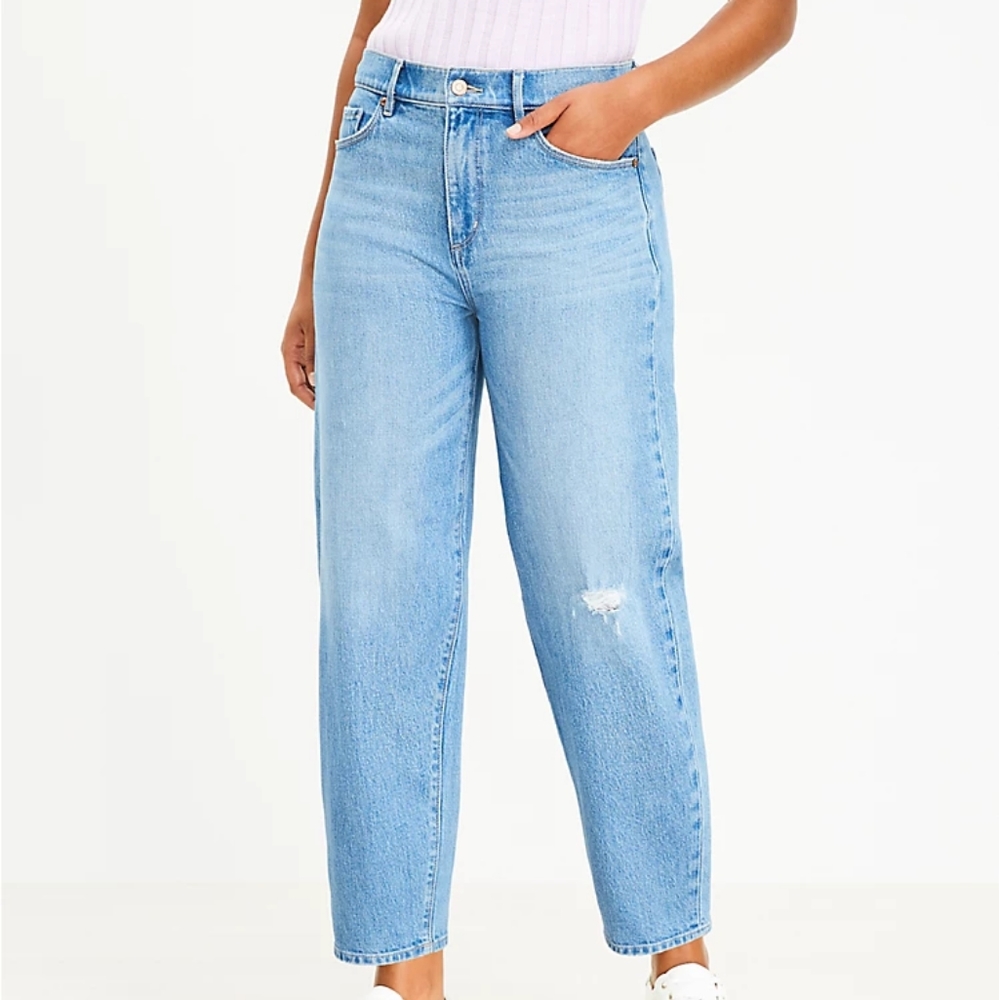 Loft High Rise Barrel Jeans